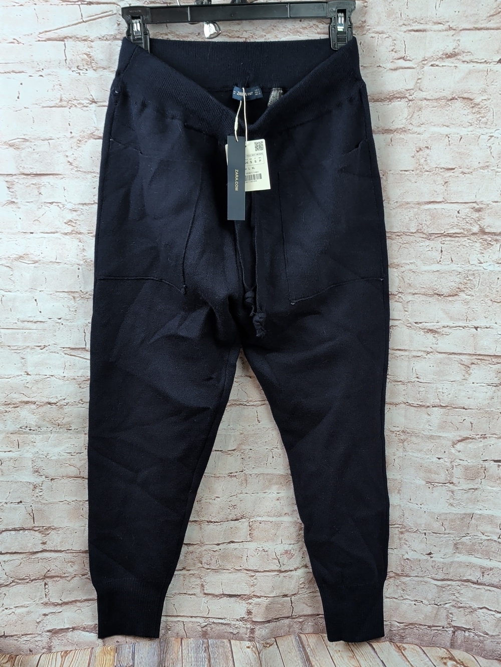 Zara Navy Knit Jogger Sweatpants Small Nwt New